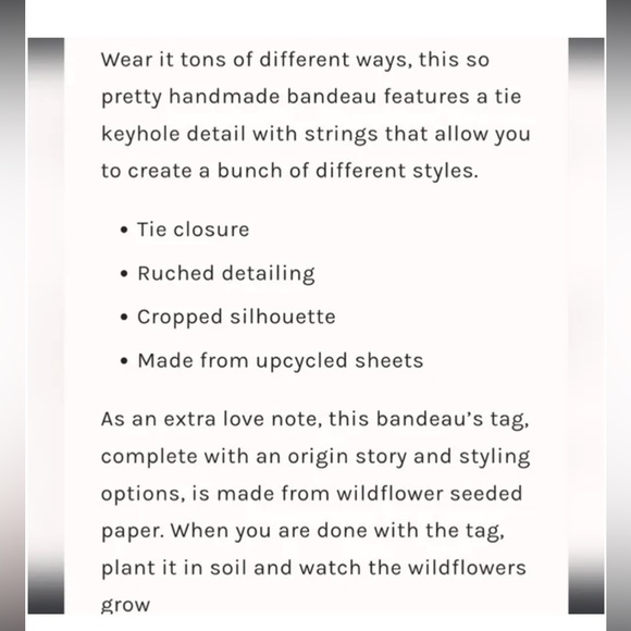 Free People  Summer Love Convertible Bandeau Bra In cream floral NWOT  $78. - Picture 4 of 6